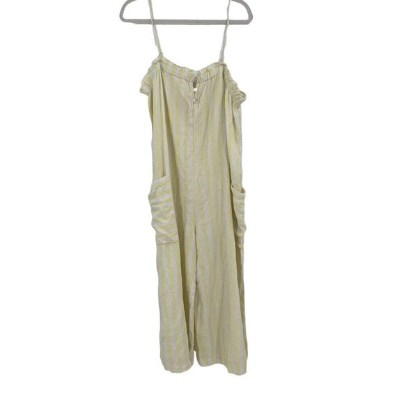 Stoney Clover Ln X Target Size Large Yellow White Stripe Linen Blend Jumpsuit - Picture 1 of 12